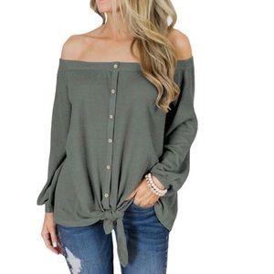 Off-the-Shoulder Thermal Top
